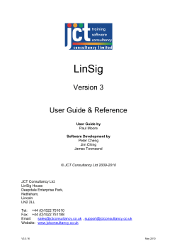 LinSig Version 3 user Guide