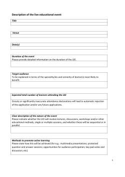 New application form for live events - January 2012