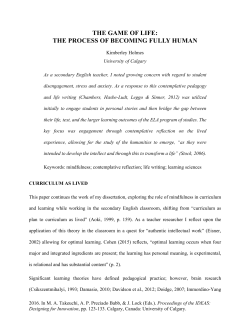 THE GAME OF LIFE: THE PROCESS OF BECOMING FULLY HUMAN