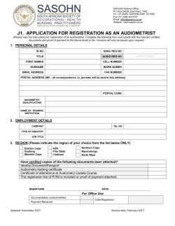 Application for registration of Audiometrist