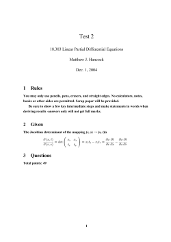 Test 2 18.303 Linear Partial Differential Equations Matthew J