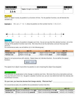 2.5-A: Straight Line Motion