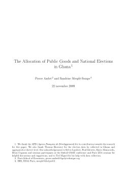 The Allocation of Public goods and national elections in Ghana