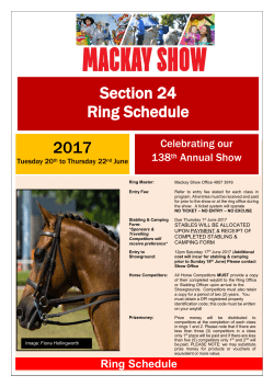 2017 Section 24 Ring Schedule