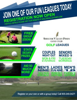 2016 League Promo - Shelter Valley Pines Golf Club