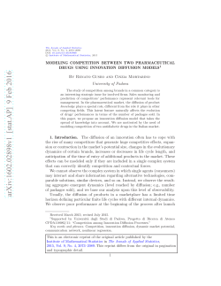 Modeling competition between two pharmaceutical drugs