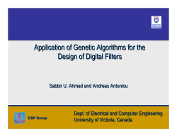 Application of genetic algorithms for the design of digital filters, S