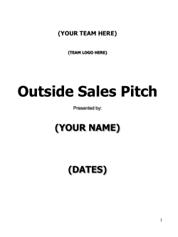 Outside Sales Pitch Slides