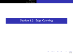 Section 1.3: Edge Counting