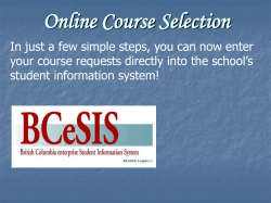 Course Planning Part II: Using BCeSIS
