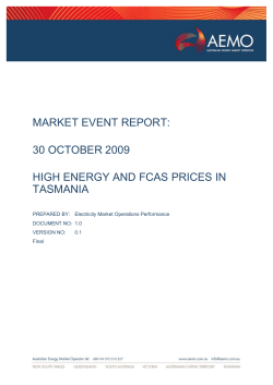 High Energy and FCAS Prices in Tasmania