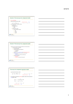 Session 2: The two-‐way error component model Session 2: The two