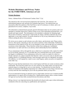 Disclaimer - Ford Firm, Tuscaloosa Lawyer