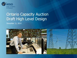 Ontario Capacity Auction Draft High Level Design