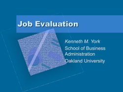 Job Evaluation - School of Business Administration