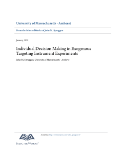 Individual Decision Making in Exogenous