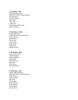 5th Grade Boys &ndash; Blue COACH: Brad Raymond ASSISTANT