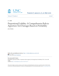 Proportional Liability - Carolina Law Scholarship Repository