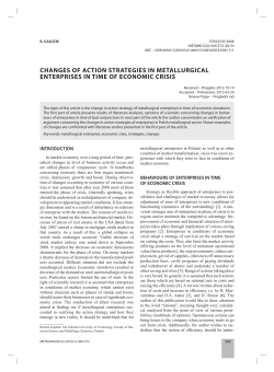 changes of action strategies in metallurgical enterprises in time of