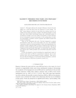 Ramsey`s theorem for pairs and provably recursive functions