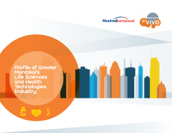 Profile of Greater Montr&eacute;al`s Life Sciences and Health Technologies