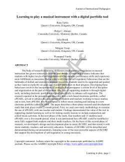 Learning to play a musical instrument with a digital portfolio tool