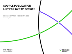 Science Citation Index Expanded - Clarivate Analytics