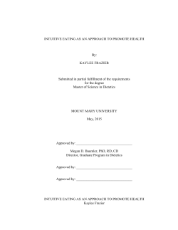 INTUITIVE EATING AS AN APPROACH TO