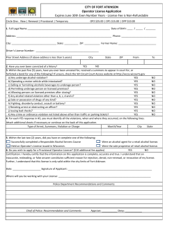 CITY OF FORT ATKINSON Operator License Application Expires