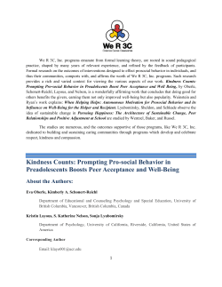 Kindness Counts: Prompting Pro-social Behavior in