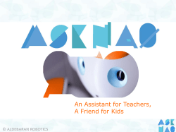Aldebaran Robotics ASK NAO Presentation by Olivier Joubert