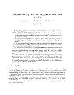 Subexponential Algorithms for Unique Games and