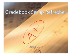Gradebook Setup Refresher - G