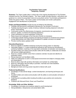 Top Scholars Team Leader Temporary, Contract Summary