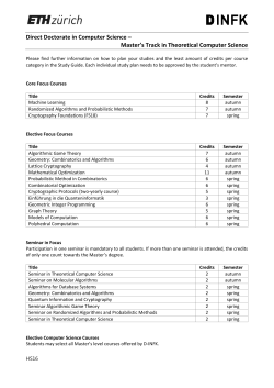 Master`s Track in Theoretical Computer Science
