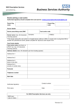 Doctor Joining a Cost Centre V3