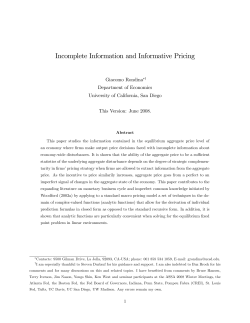 Incomplete Information and Informative Pricing