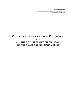 23 - 24 JUIN 2005 - On the Move | Cultural Mobility Information