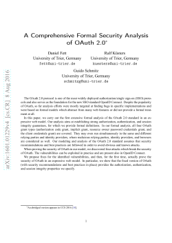 A Comprehensive Formal Security Analysis of OAuth 2.0