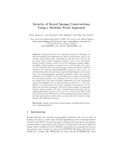 Security of Keyed Sponge Constructions Using a Modular Proof