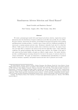 Simultaneous Adverse Selection and Moral Hazard