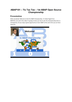 ABAP101 &ndash; Tic Tac Toe &ndash; 1st ABAP Open Source Championship