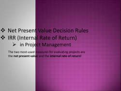 Net Present Value Decision Rules