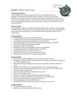 Job Title | HTML5 Game Developer