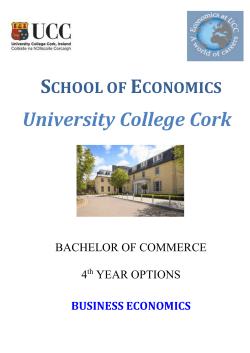 School of Economics - University College Cork
