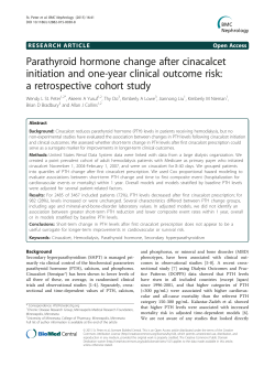 Parathyroid hormone change after cinacalcet initiation and one