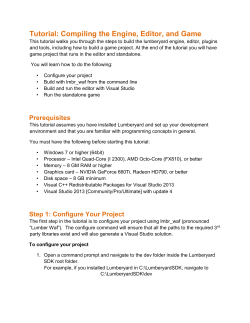 Tutorial: Compiling the Engine, Editor, and Game