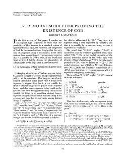 A Modal Model for Proving the Existence of God