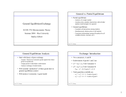 General Equilibrium/Exchange
