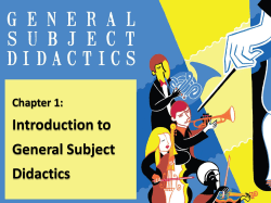 Specific Subject Didactics